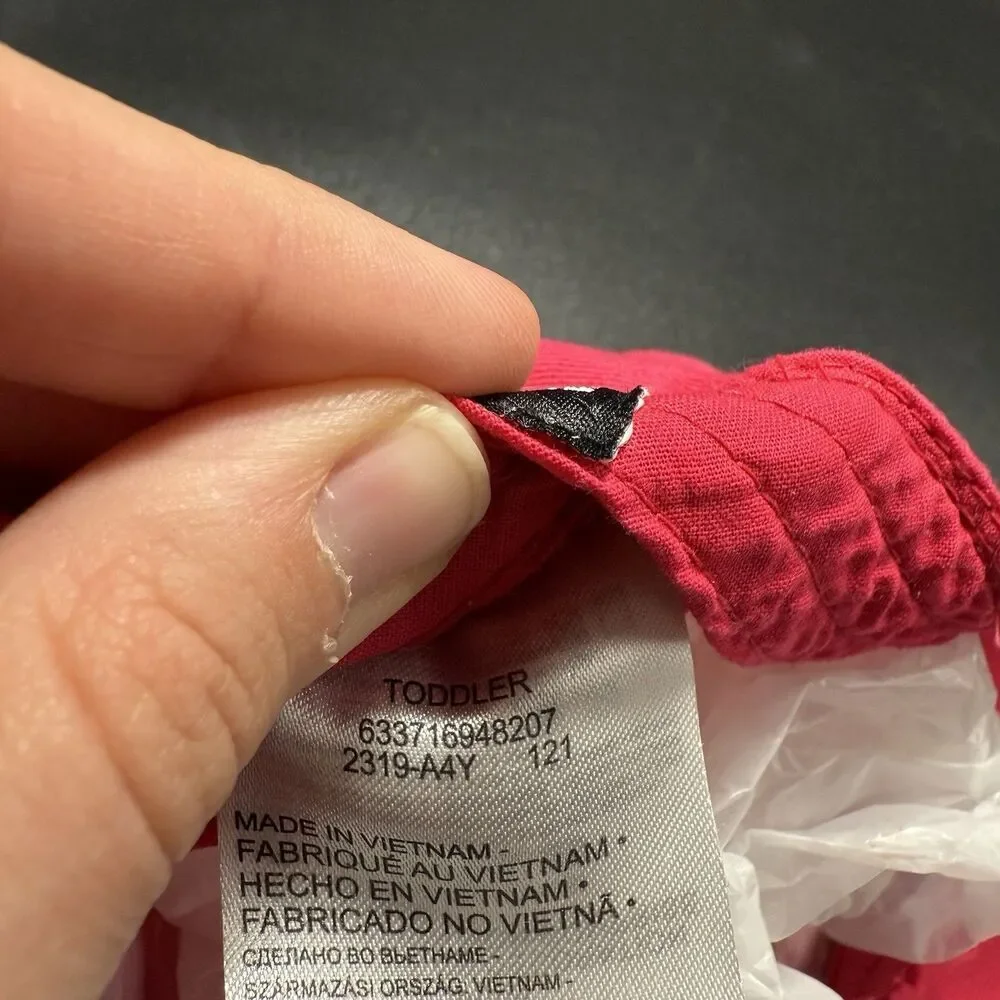 Nike Hat Toddler Girls Hot Pink Hook Loop Adjustable 100% Cotton